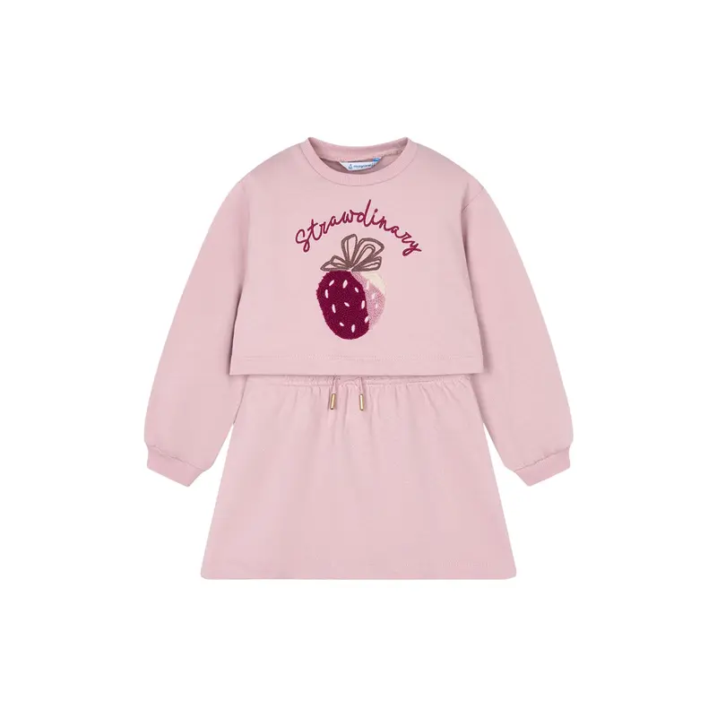 2-Piece Strawberry Fleece Dress