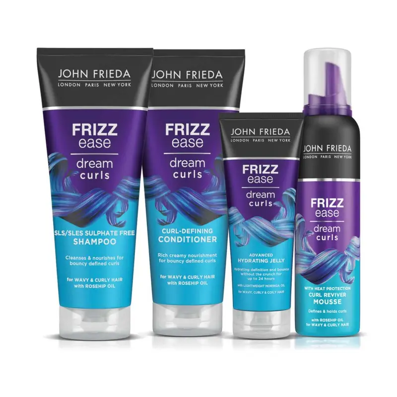 John Frieda Frizz Ease Dream Curls Shampoo, Conditioner and Styling Bundle for Curly and Wavy Hair