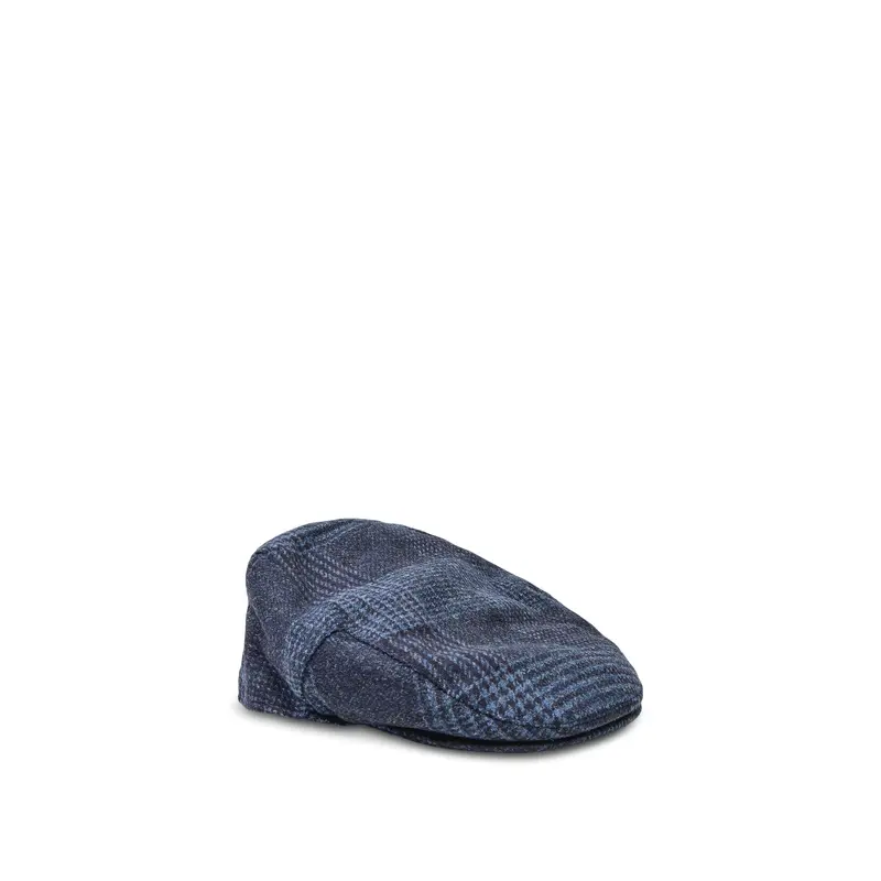 Barbour Deveron Tweed Flat Cap Navy