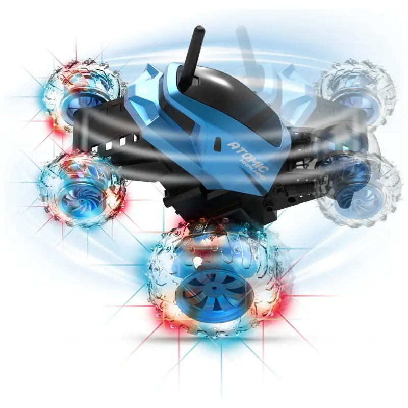 Atomic Whirlwind Remote Control LED Tumbling Stunt Car Blue