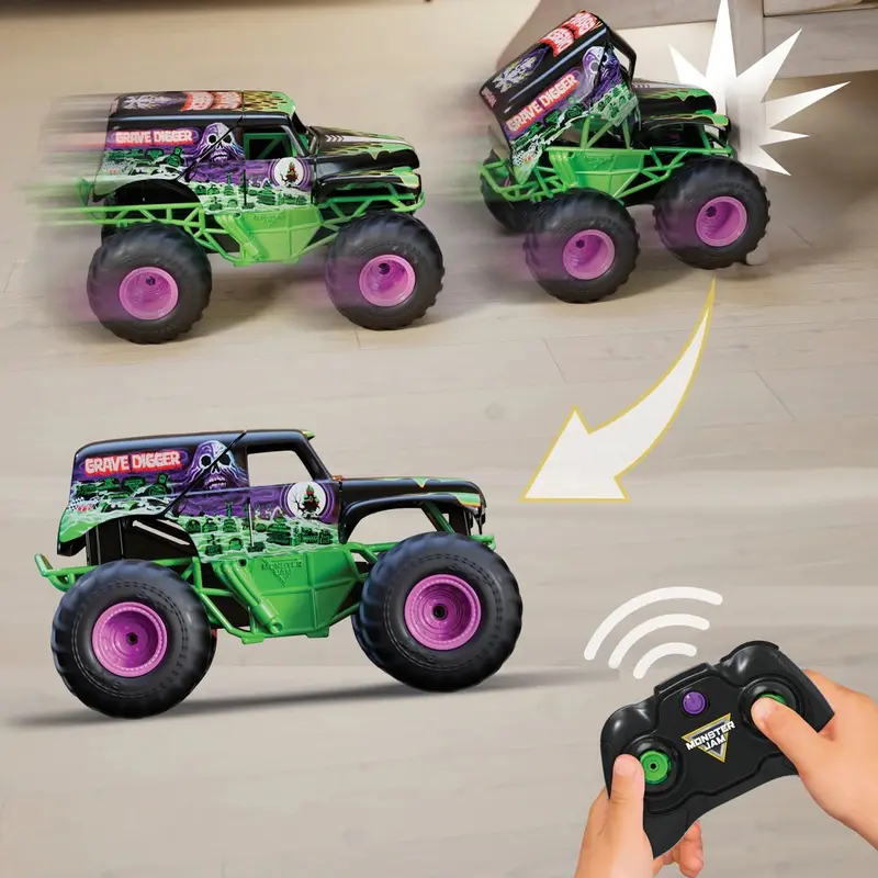 Monster Jam 1:15 Remote Control Smash & Bash Grave Digger Monster Truck