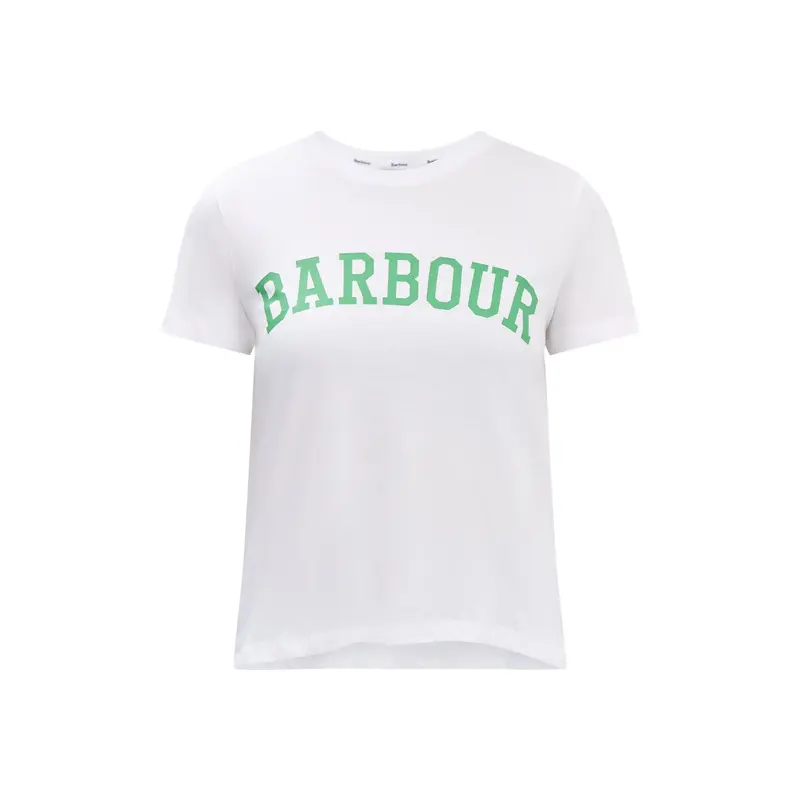 White Cotton Barbour Bailey Graphic T-Shirt