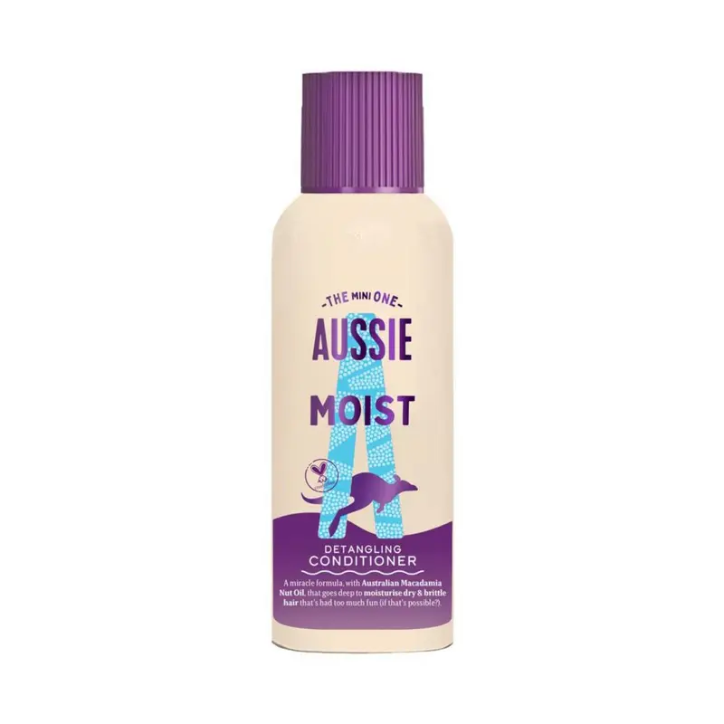 Aussie Miracle Moist Detangling Conditioner 100ml. Moisturising Formula to Revive Dry Hair