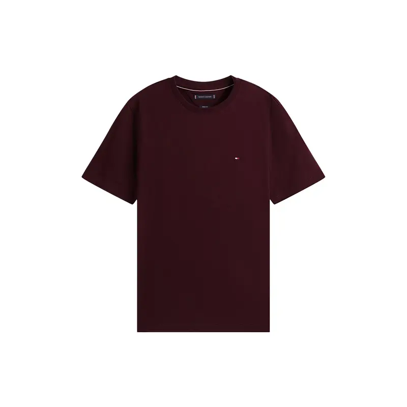 Flag Embroidery Crew Neck T-Shirt Deep Burgundy