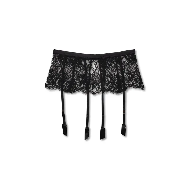 Hera Suspender Belt Lace Black
