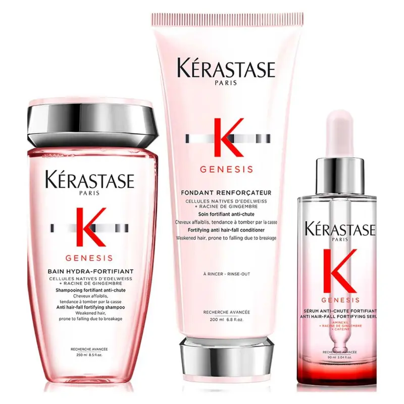Krastase Genesis Shampoo, Conditioner and Hair Serum, Fortifying Routine to Maintain Weakened Hair Prone to Breakage, Trio Set
