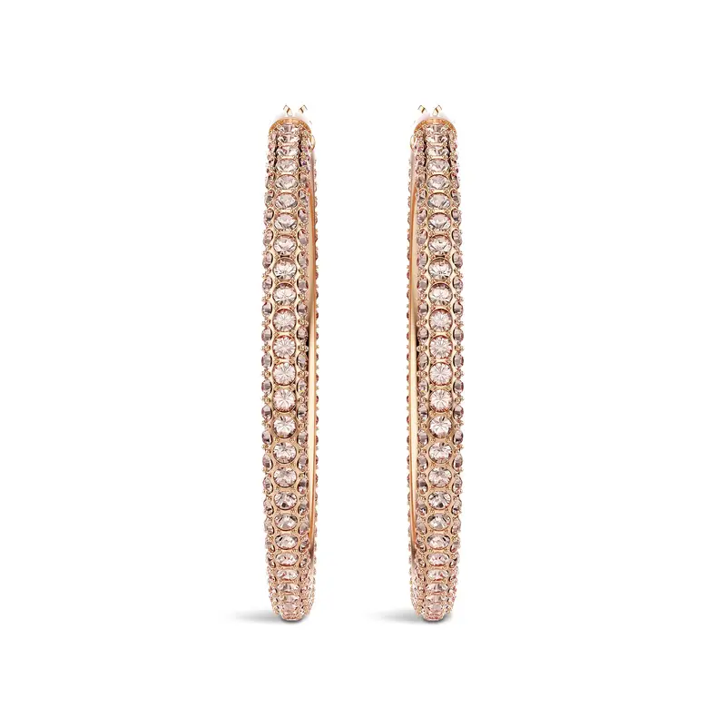 Stone Pe Hoop Earning Rose Gold