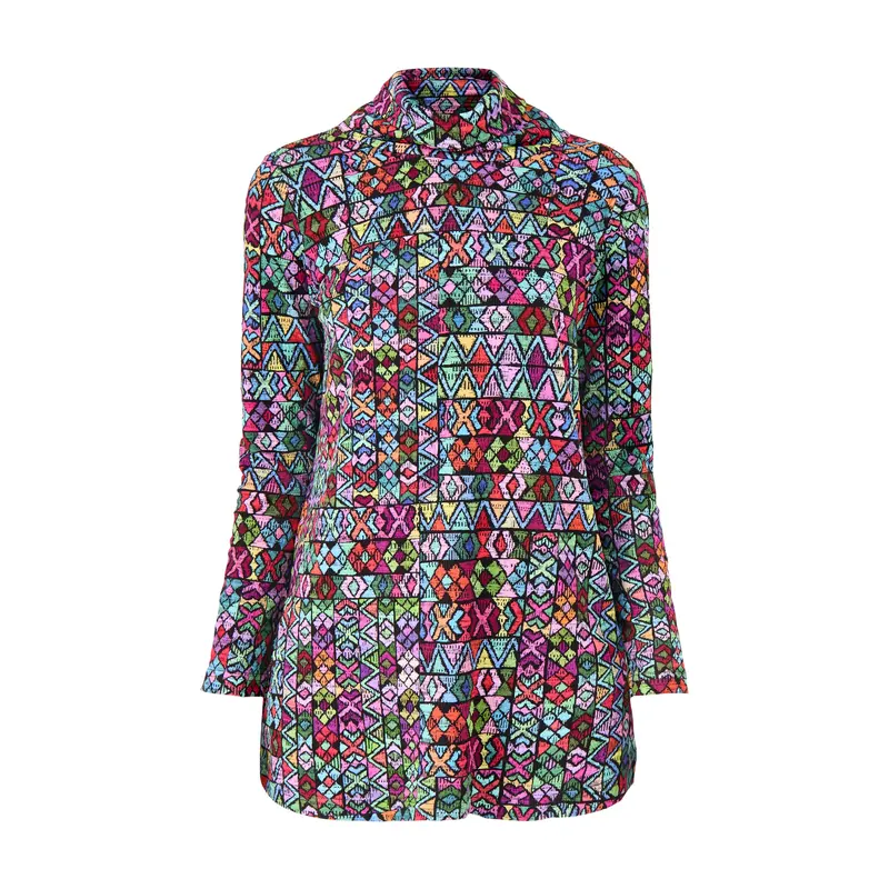 Peruvian Stitch Patchwork Top Multi