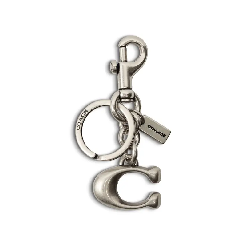 Solid C Bag Charm Silver