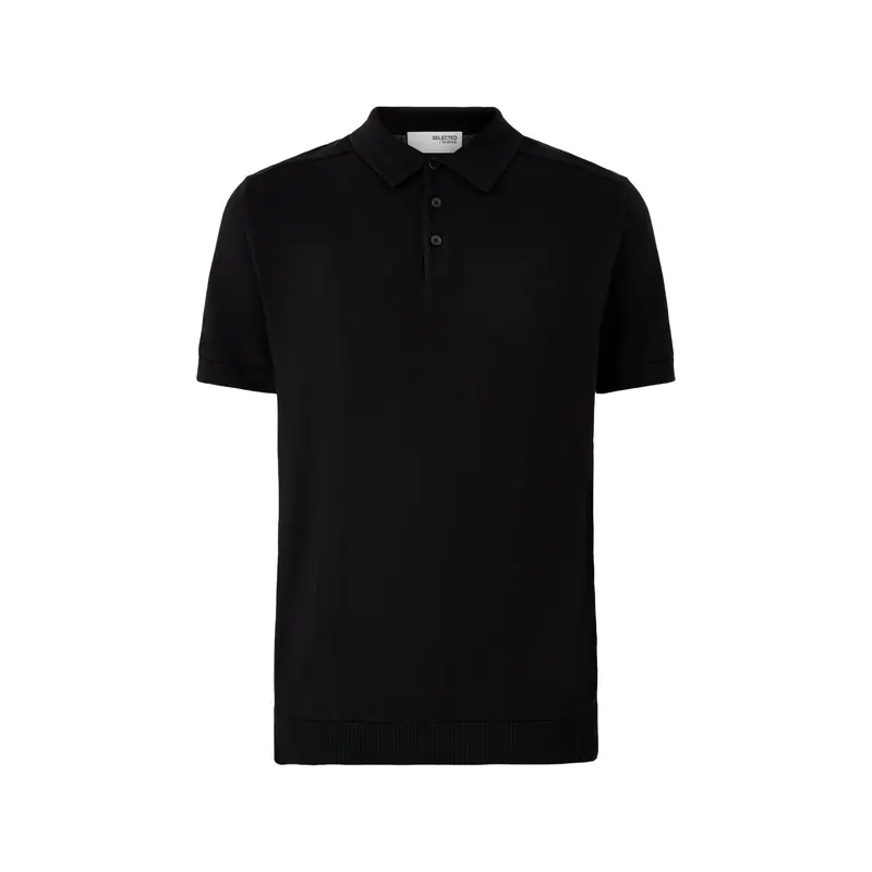Short Sleeves Knitwear Polo Black