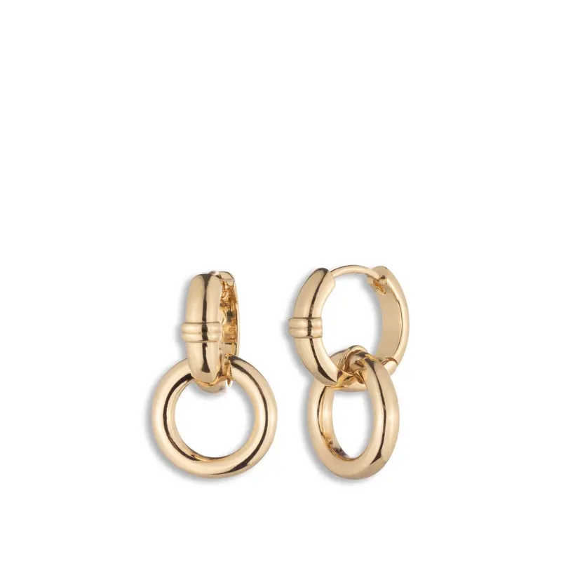 Circle Drop Hoop Earnings Gold