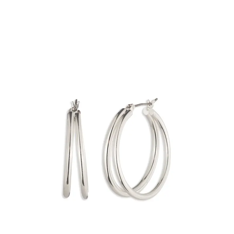 Split Hoop Earrings Silver