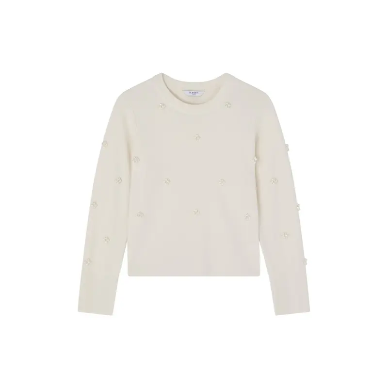 Buttercup Ivory Pearl Beaded Milano Sweater