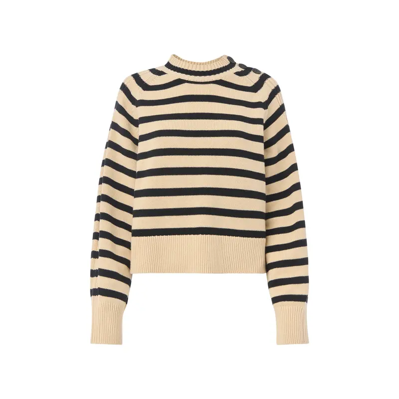 Stripe Detail Cotton Knit