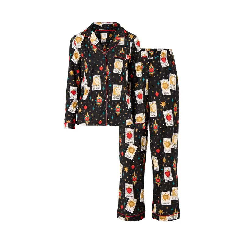 Mystical Tarot Card Pyjama Set Black Black