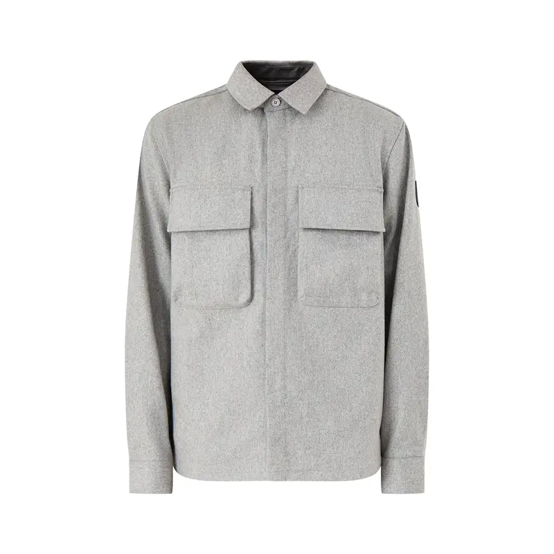 Pointer Wool Blend Over Shirt Light Grey Melange