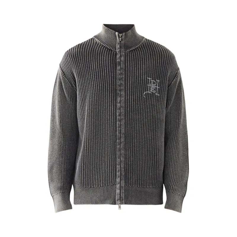 Mens Skull And Snake Zip Through Jumper Black