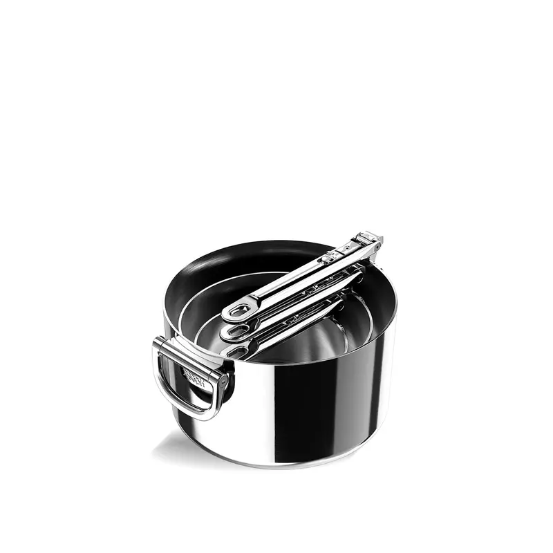 Space Steel 3 Piece Stainless Steel Saucepan Set