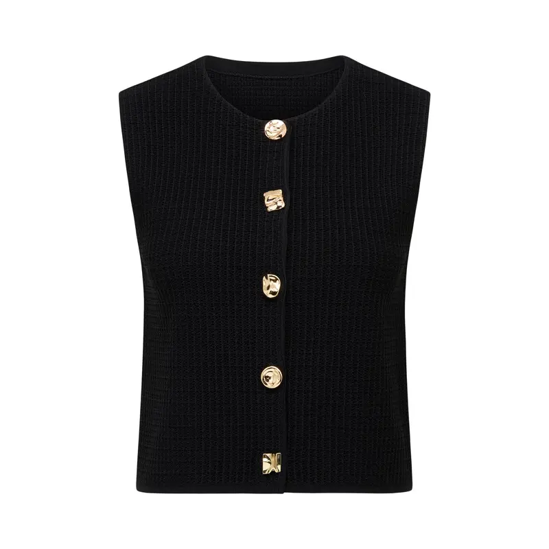 Elyse Knitted Tank Top Black