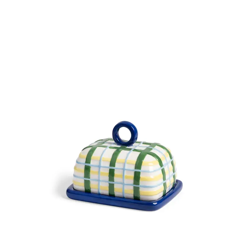 Butter Dish Plaid Print