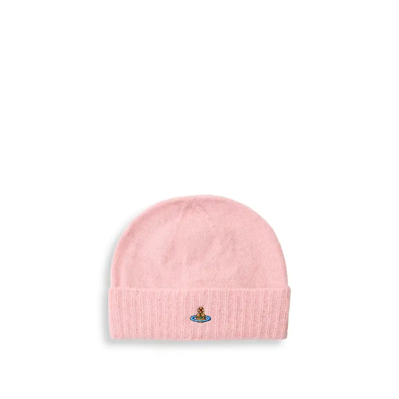 Fluffy Mohair Mix Beanie in Pink