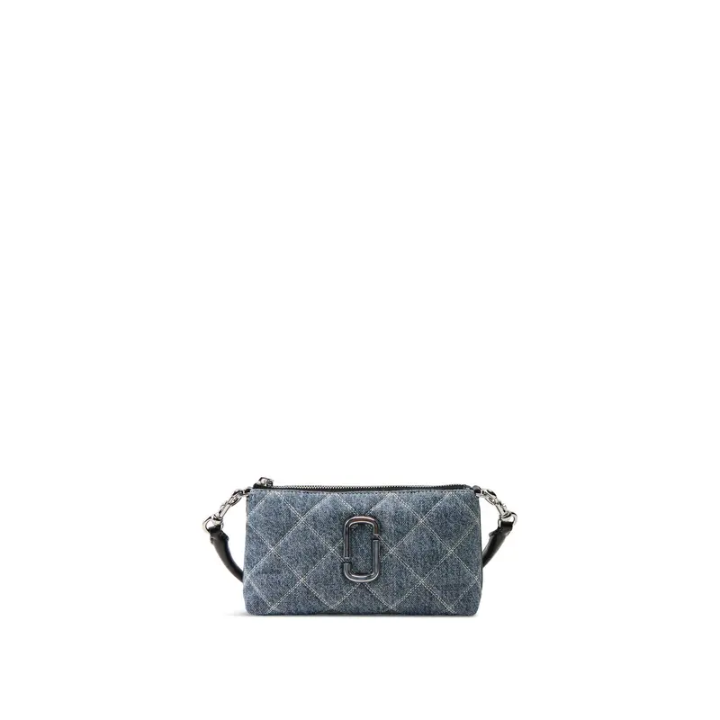 The Quilted Denim Pochette Light Wash Indigo