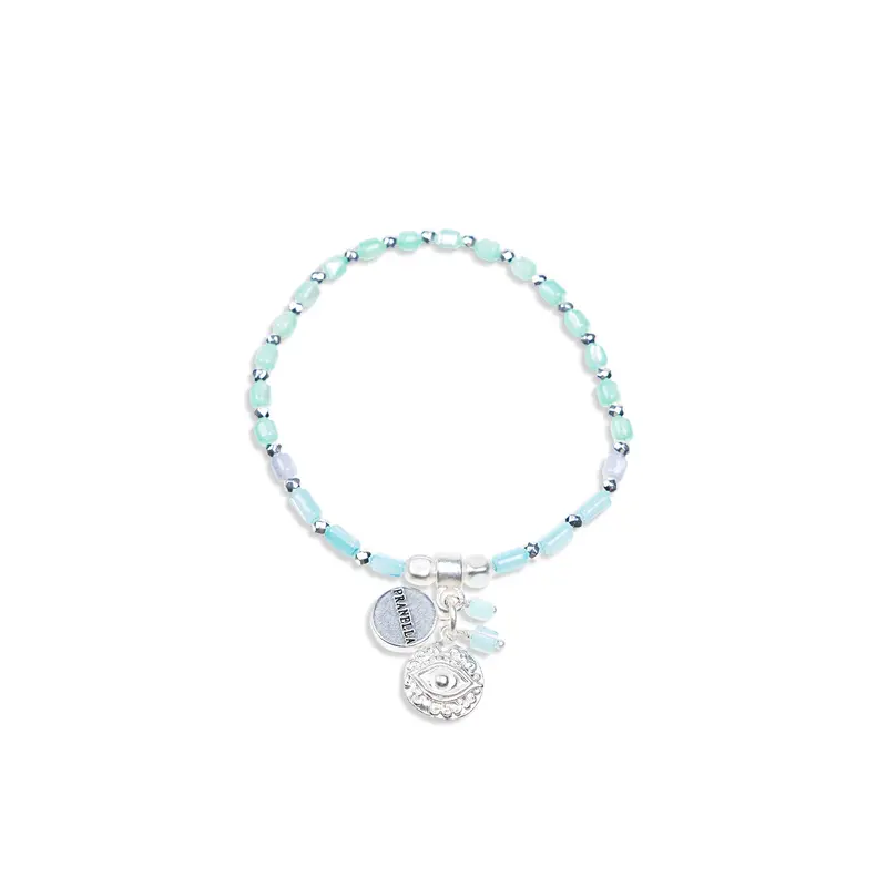 Sol White Silver Eye Bracelet