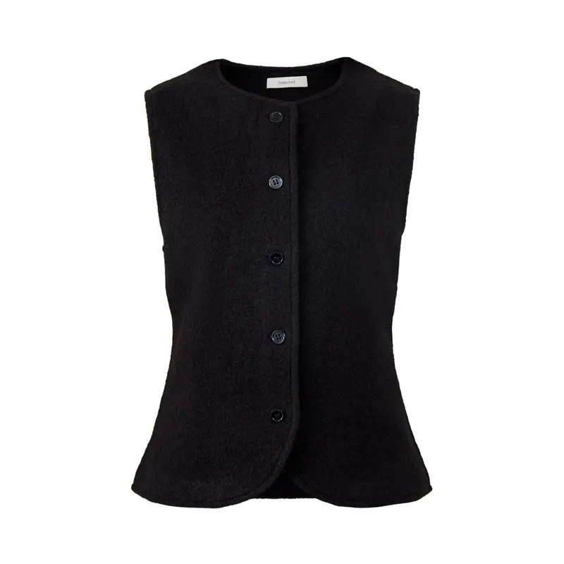 Darla Knit Button Vest Black