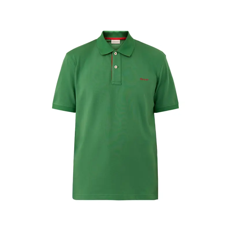 Contrast Pique Polo Grass Green