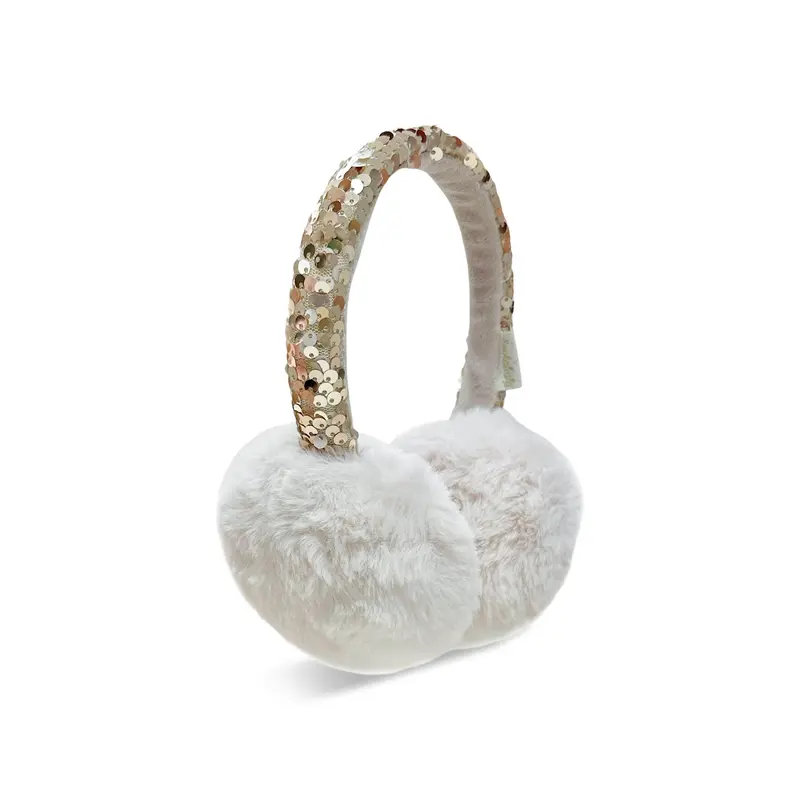 Shimmer Sequin Earmuffs Ivory