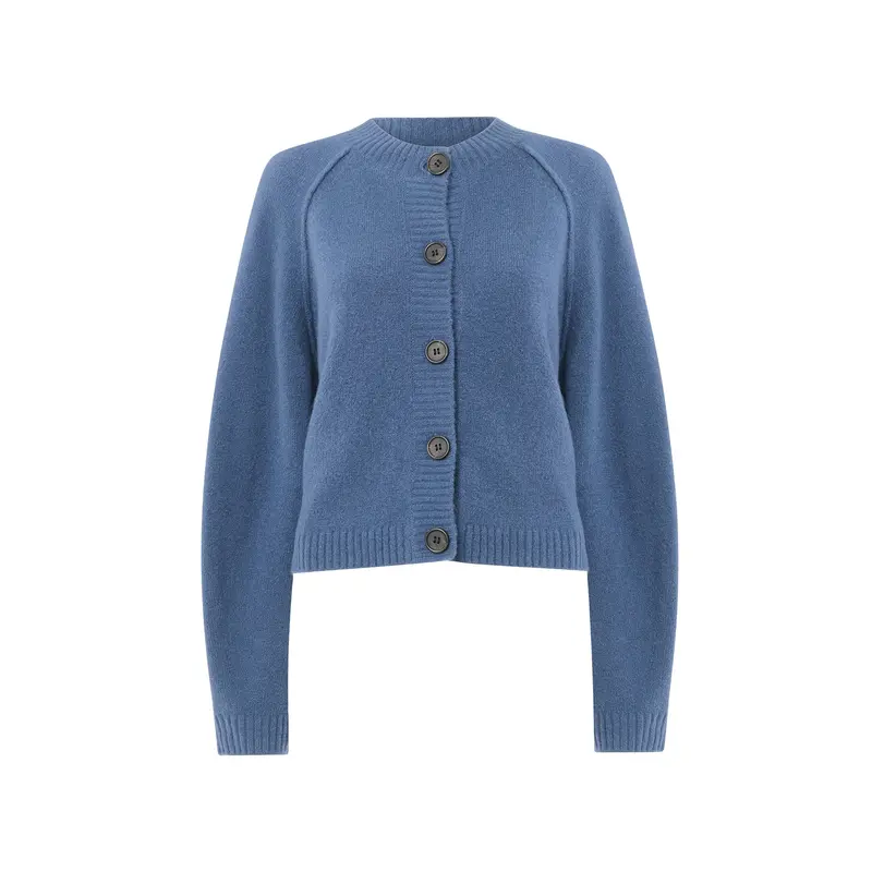 Wool Mix Crew Cardigan