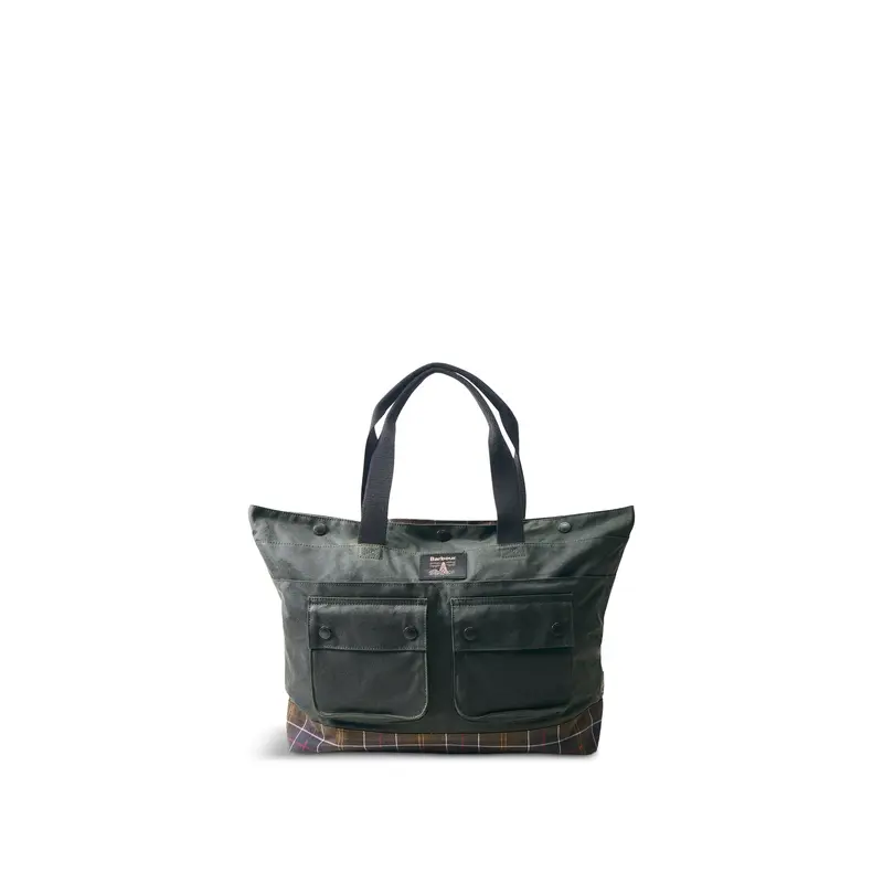 Barbour Field Wax Tote Bag Sage