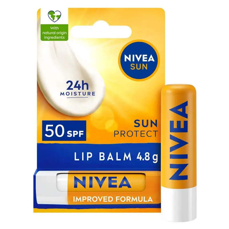 NIVEA Sun Protect Caring Lip Balm SPF50, 4.8g