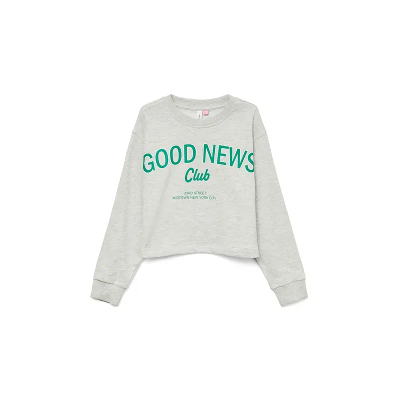 Millie Cropped Sweatshirt Light Grey