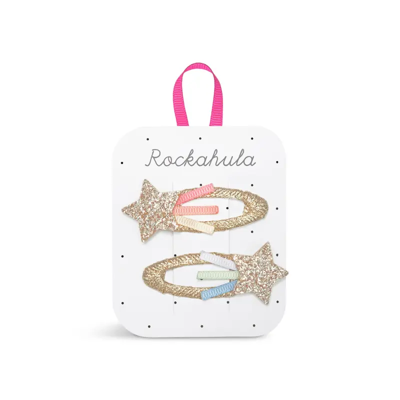 Rainbow Shooting Star Hair Clips