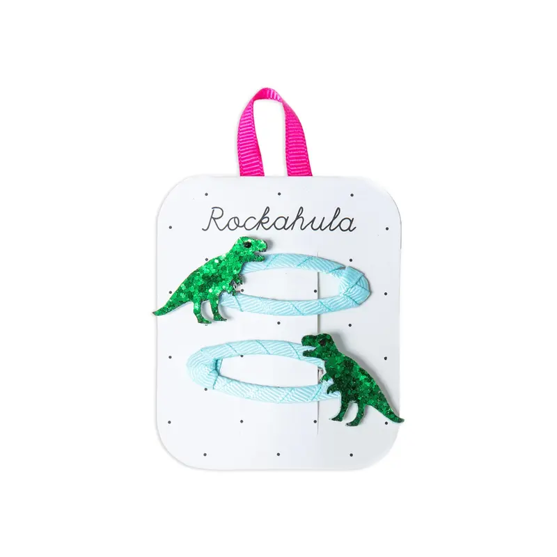 T-Rex Glitter Hair Clips