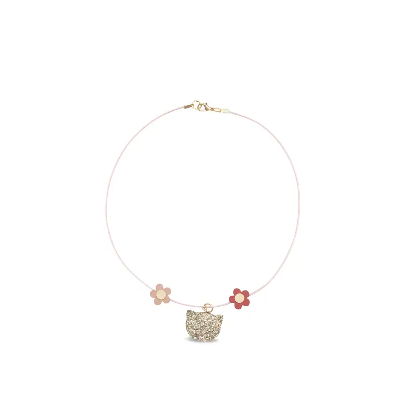 Clara Cat Necklace Pink