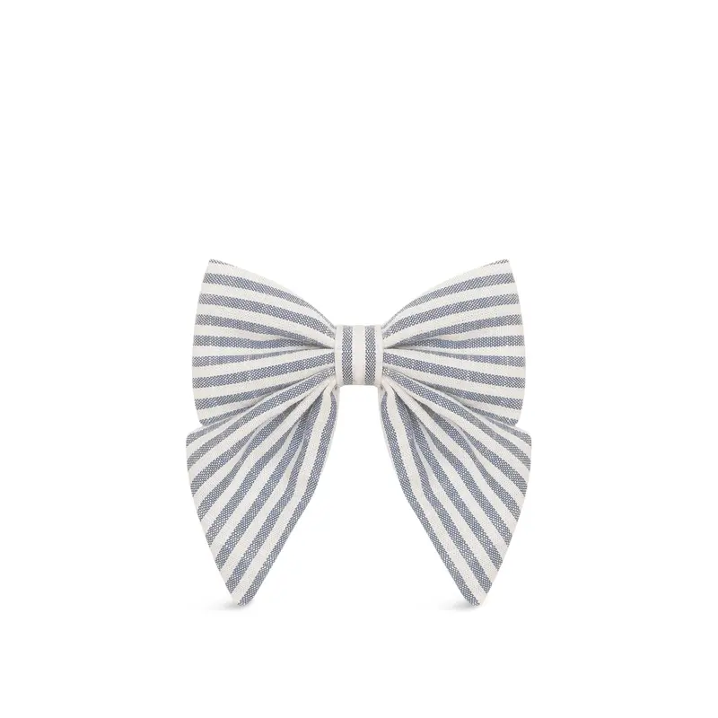 Seaside Stripe Hair Bow Blue