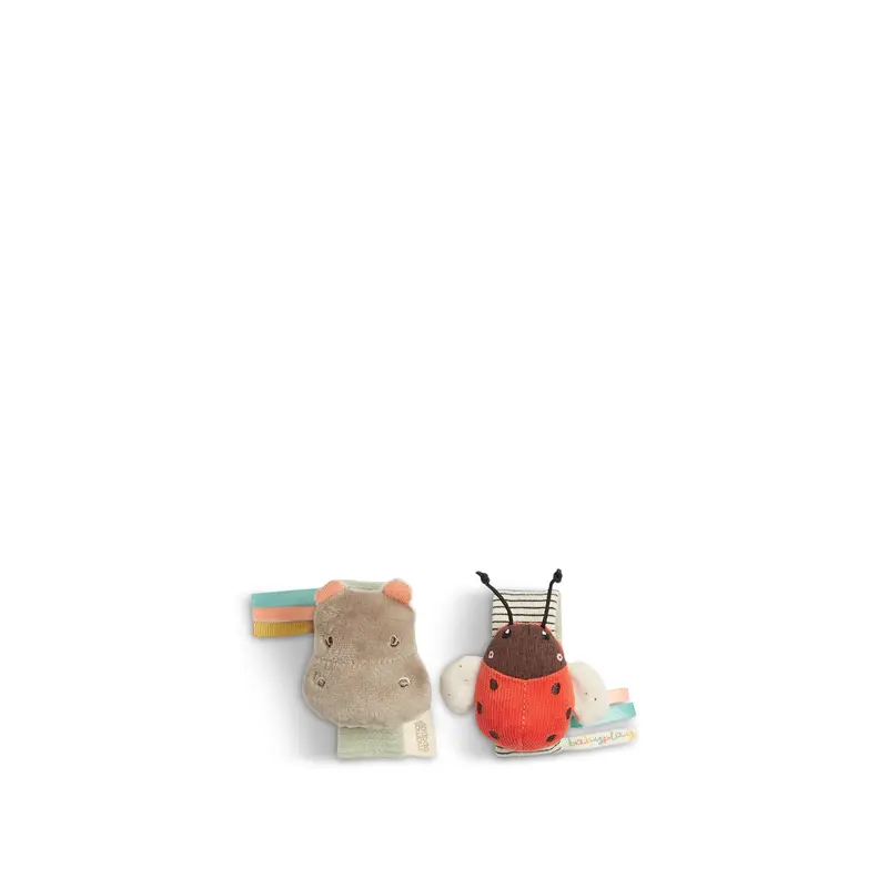 Hippo Wrist Rattle 2 Pack