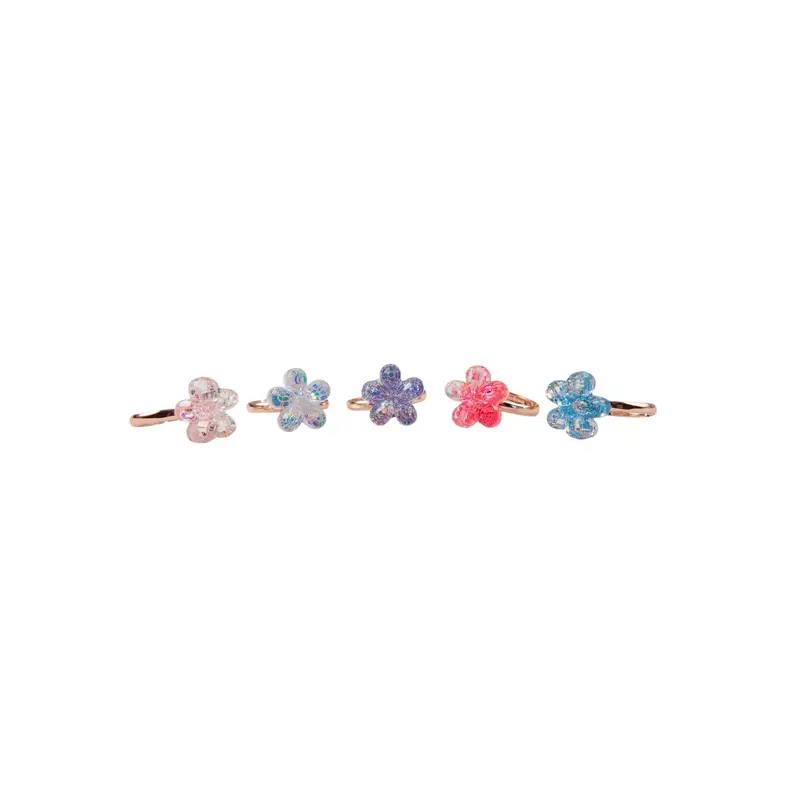Shimmer Flower Rings Set