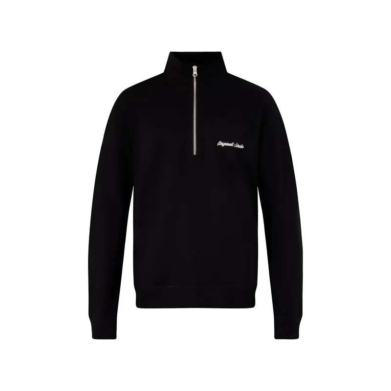 Embroidered Sweat High Neck Black