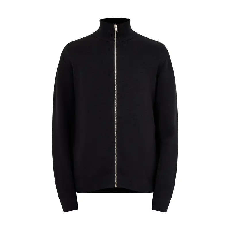 Milano Stitch High Neck Cardigan Black