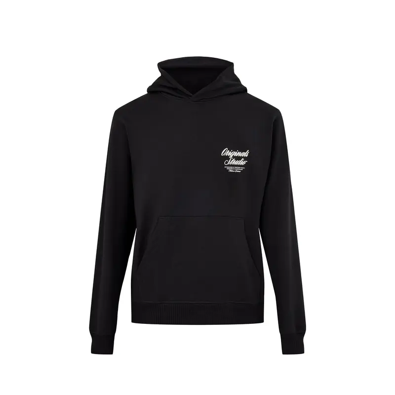 Typo Back Sweat Hoodie Black