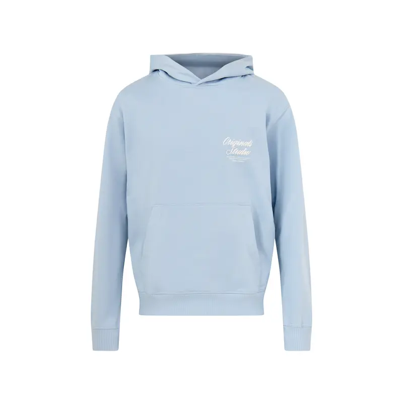 Typo Back Sweat Hoodie Blue