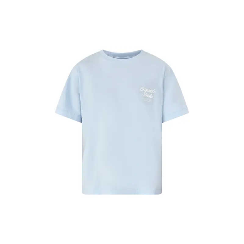 Typo T-Shirt Crew Neck Blue