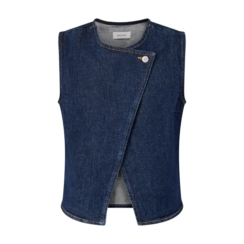 Vida Kori Denim Vest Blue