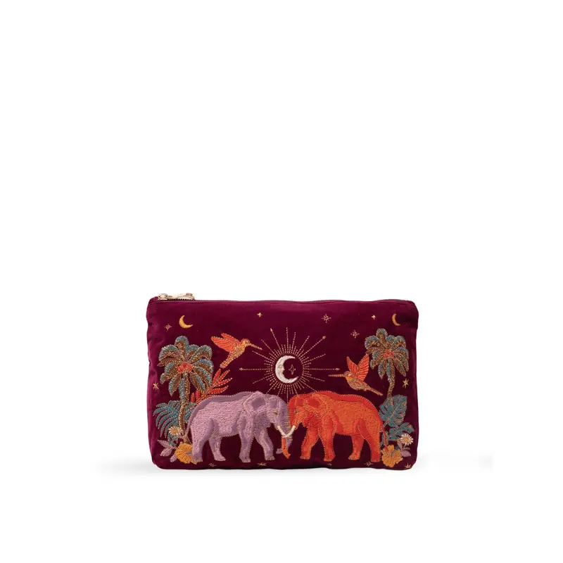 Enchanted Elephant Ruby Velvet Everyday Pouch