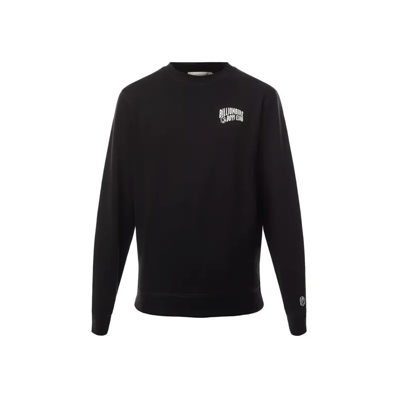 Small Arch Logo Cotton Crewneck Sweatshirt Black
