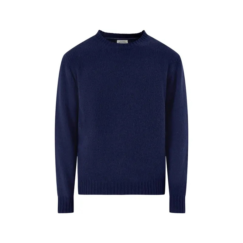 Brushed Shetland Crew Knit Navy