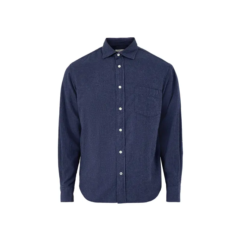 Paul Melange Flannel Shirt Navy